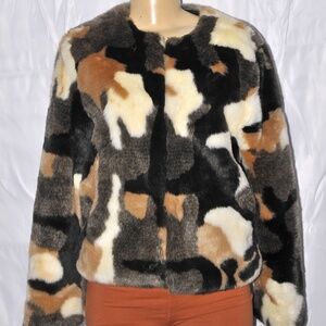 FAUX FUR MULTI-COLORED JACKET